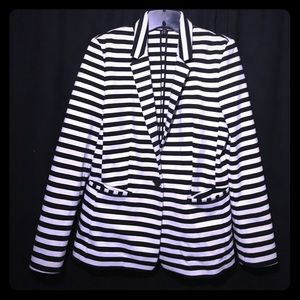 Black And White Striped Blazer